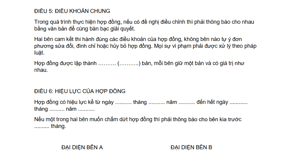 mẫu hợp đồng cho thuê xe tự lái